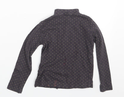 H&M Girls Grey Polka Dot  Pullover T-Shirt Size 4-5 Years