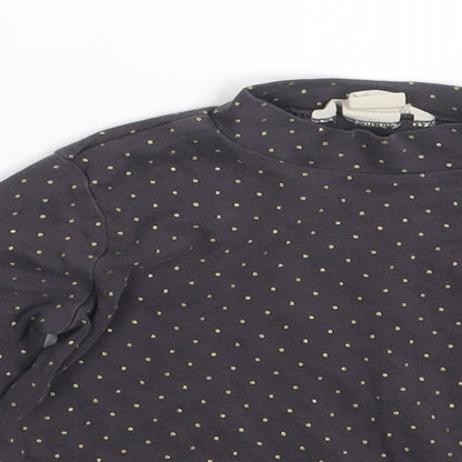 H&M Girls Grey Polka Dot  Pullover T-Shirt Size 4-5 Years