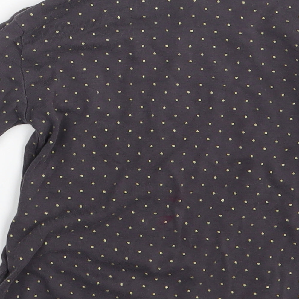 H&M Girls Grey Polka Dot  Pullover T-Shirt Size 4-5 Years