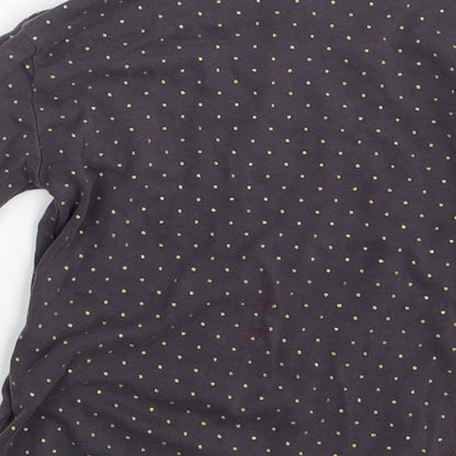H&M Girls Grey Polka Dot  Pullover T-Shirt Size 4-5 Years