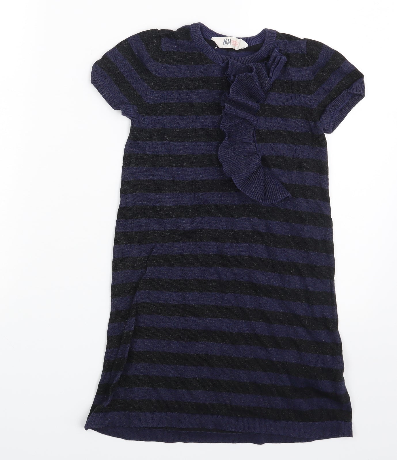 H&M Girls Blue Spotted  A-Line  Size 6-7 Years