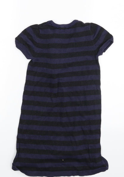 H&M Girls Blue Spotted  A-Line  Size 6-7 Years