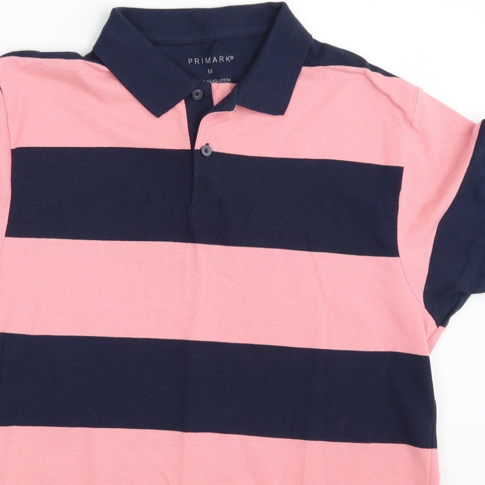 Primark Mens Multicoloured Striped   Polo Size M