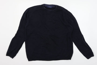 Easy Mens Blue  Knit Pullover Jumper Size M