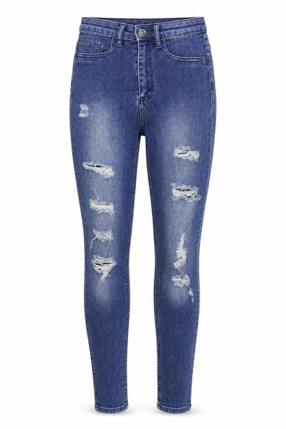 Womens UK Size 6 Divided by H&M Regular Fit Skinny Blue Jeans
