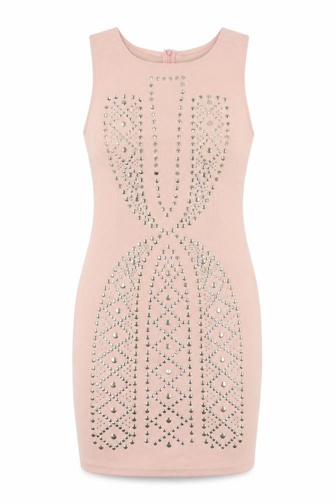 Layers Womens Pink Geometric Jersey Bodycon  Size S