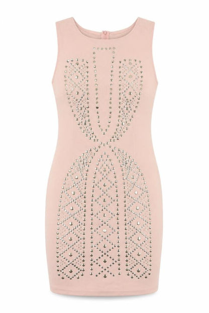 Layers Womens Pink Geometric Jersey Bodycon  Size S