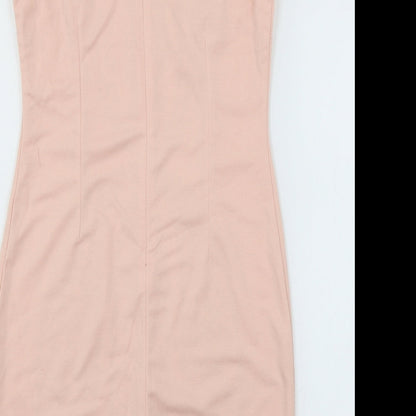 Layers Womens Pink Geometric Jersey Bodycon  Size S