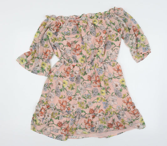 FOREVER 21 Womens Pink Floral  Fit & Flare  Size M