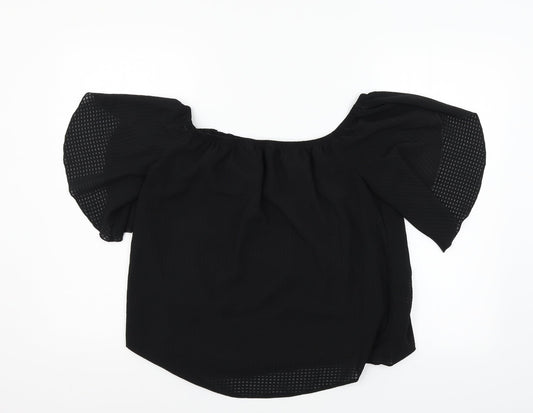 George Womens Black  Chiffon Basic Blouse Size 10