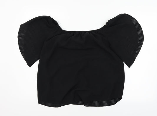 George Womens Black  Chiffon Basic Blouse Size 10