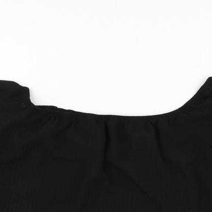George Womens Black  Chiffon Basic Blouse Size 10