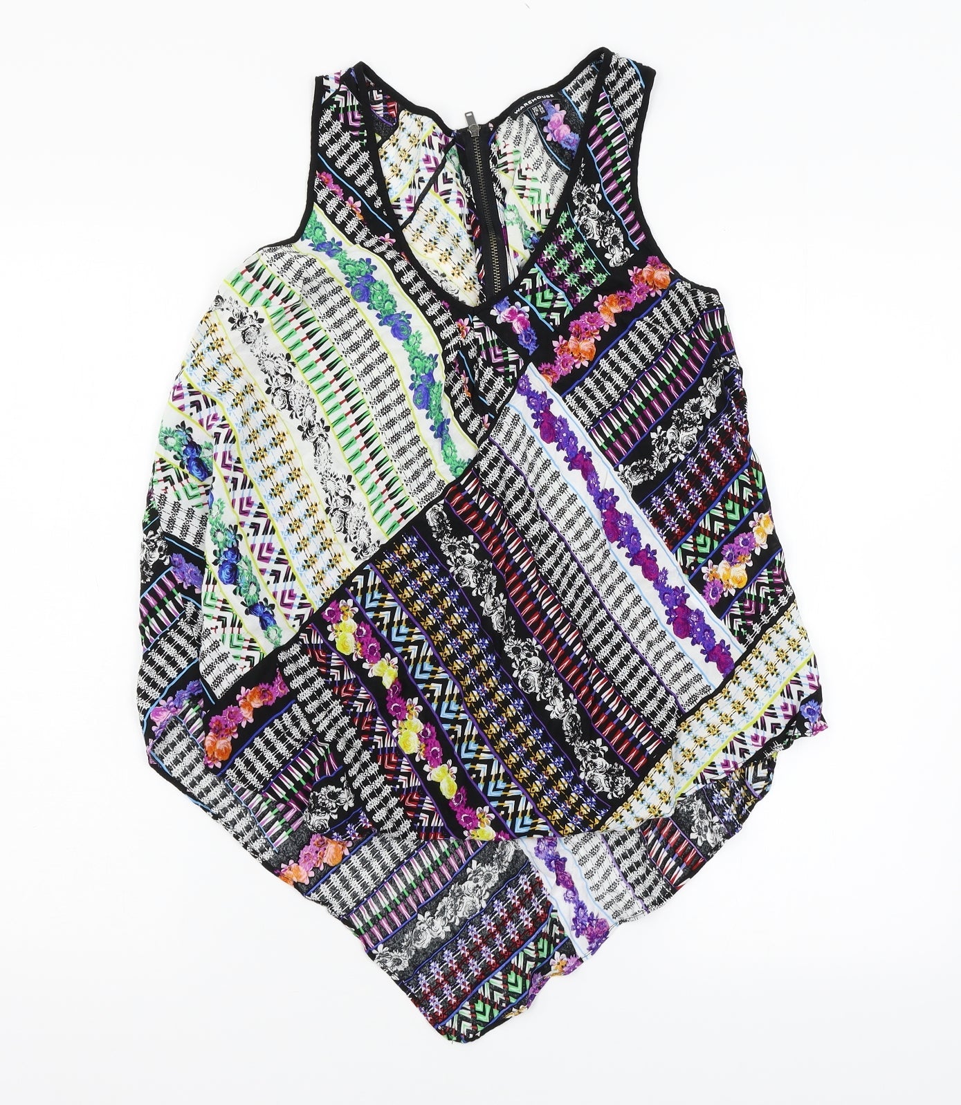 Womens UK Size 10 Warehouse Multicoloured Basic Tank