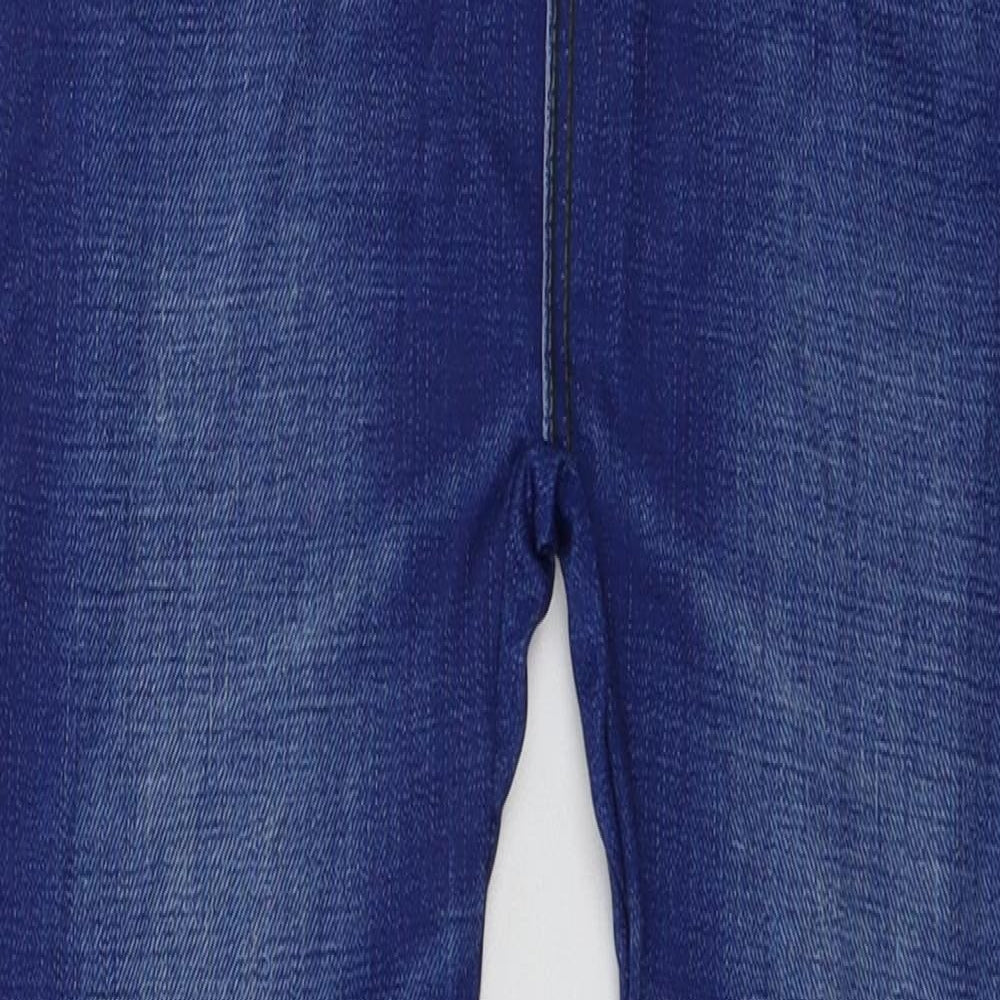 lwuparty Womens Blue Geometric  Capri Leggings Size 26 in L26 in - Jegging look