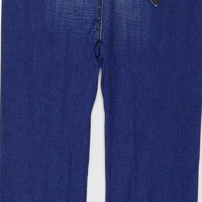 lwuparty Womens Blue Geometric  Capri Leggings Size 26 in L26 in - Jegging look