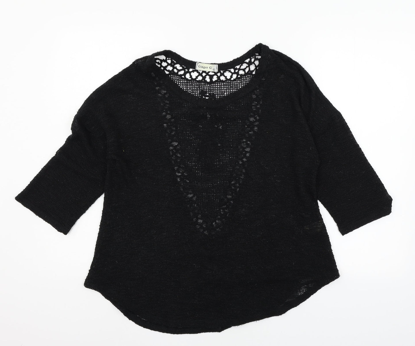 Womens UK Size L Ginger G Black Pullover Jumper