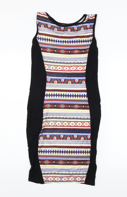 PARISIAN SIGNATURE Womens Multicoloured Geometric Jersey Bodycon  Size S