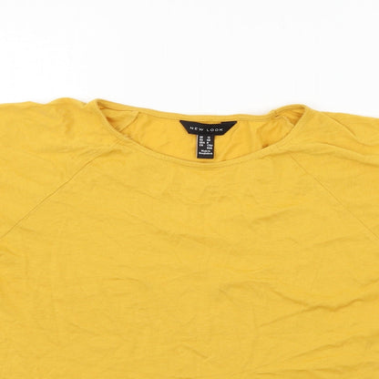 Womens UK Size 12 New Look Yellow Basic T-Shirt