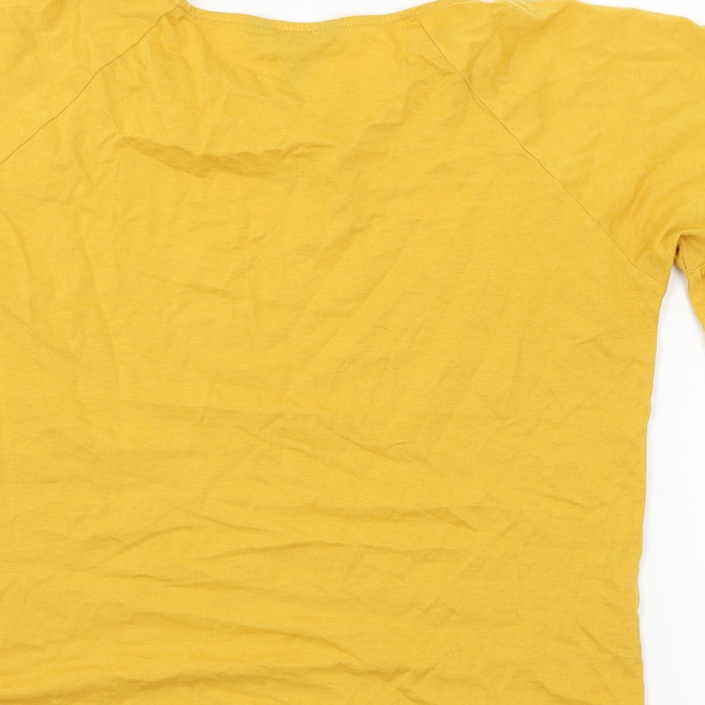 Womens UK Size 12 New Look Yellow Basic T-Shirt