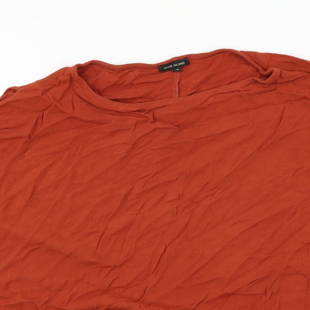 Womens UK Size 18 River Island Red Basic Blouse