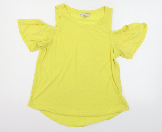 F&F Womens Yellow  Jersey Basic T-Shirt Size 12