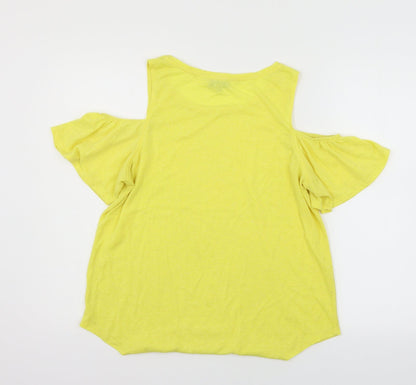 F&F Womens Yellow  Jersey Basic T-Shirt Size 12