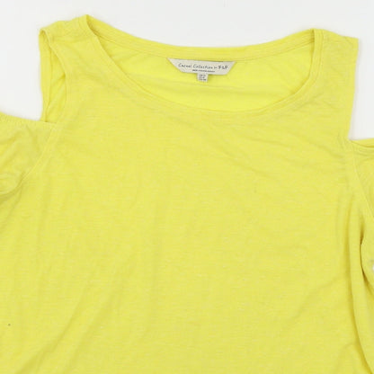 F&F Womens Yellow  Jersey Basic T-Shirt Size 12