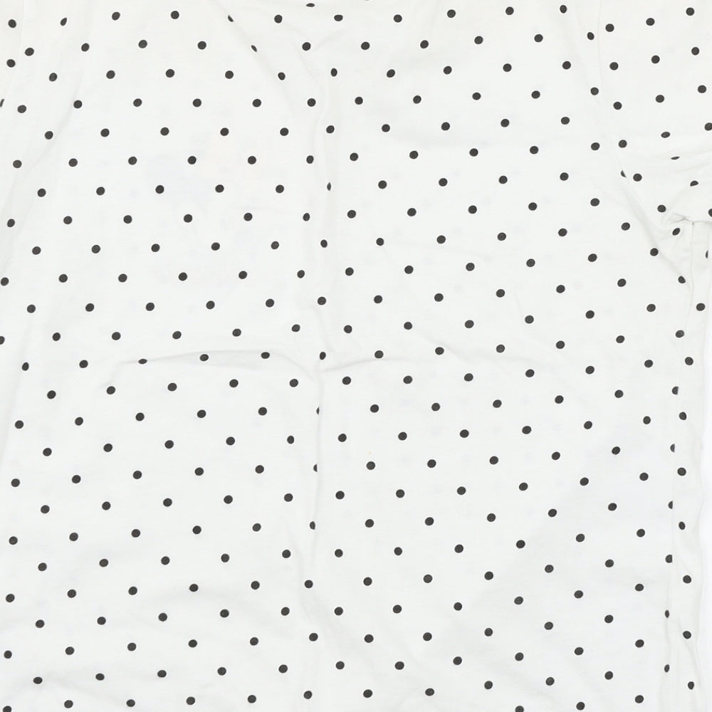 Disney Womens White Polka Dot Jersey Top Pyjama Top Size 10  - Minnie Mouse