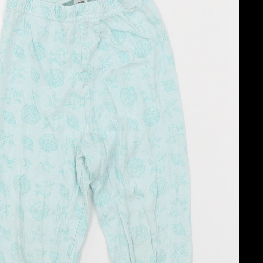 George Girls Black Geometric Jersey Capri Pyjama Pants Size 3-4 Years  - Shells