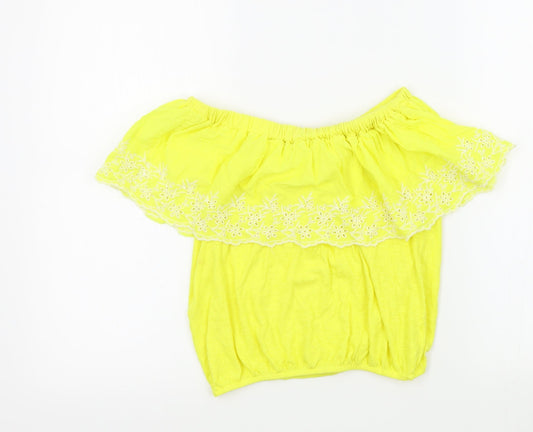 Primark Womens Yellow Colourblock  Basic T-Shirt Size 4