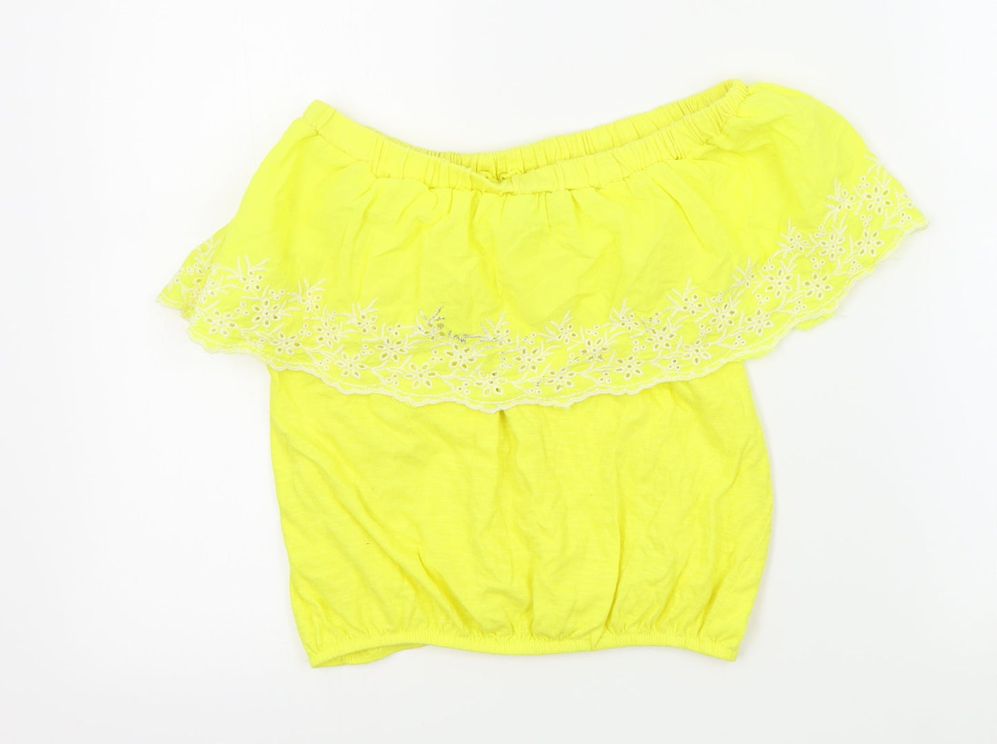 Primark Womens Yellow Colourblock  Basic T-Shirt Size 4