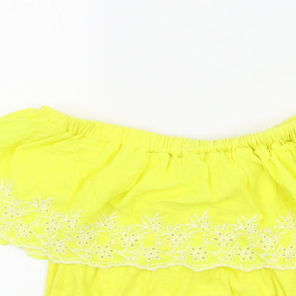 Primark Womens Yellow Colourblock  Basic T-Shirt Size 4