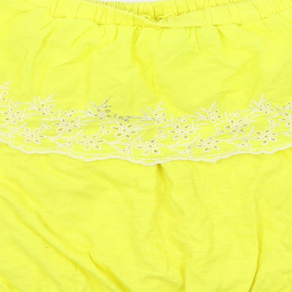 Primark Womens Yellow Colourblock  Basic T-Shirt Size 4