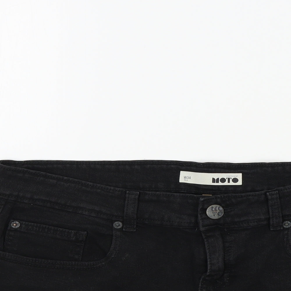 top shop Womens Black Colourblock  Bermuda Shorts Size 34