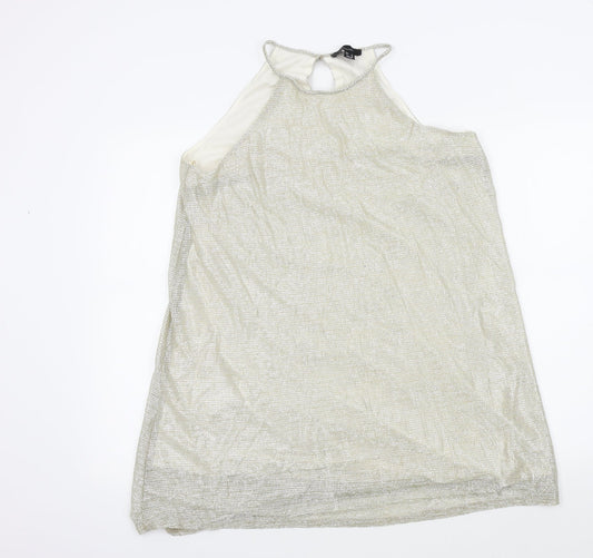 Primark Womens Gold Colourblock  A-Line  Size 14