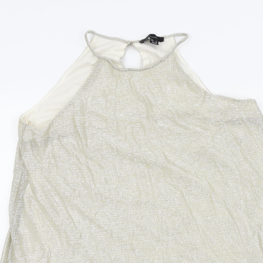 Primark Womens Gold Colourblock  A-Line  Size 14