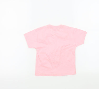 arabikka Girls Pink Colourblock  Basic T-Shirt Size 18-24 Months