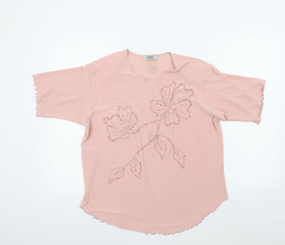 Womens UK Size 18 Sonic Pink Basic T-Shirt