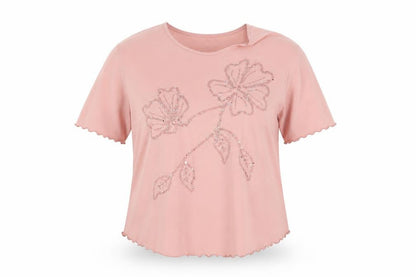 Womens UK Size 18 Sonic Pink Basic T-Shirt