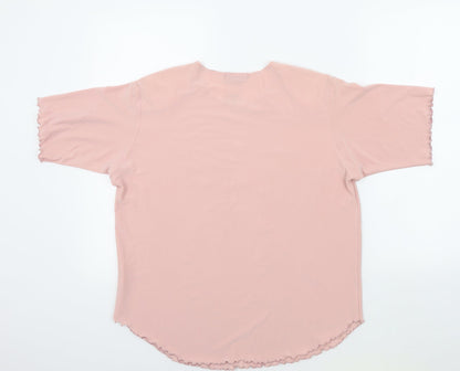 Womens UK Size 18 Sonic Pink Basic T-Shirt