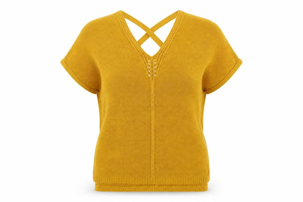 Womens UK Size 8 F&F Yellow Pullover Jumper