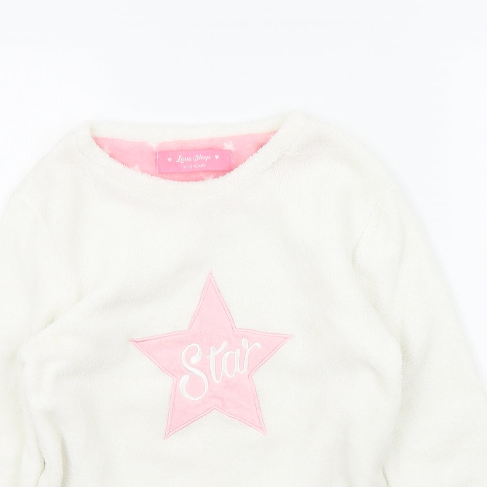 love sleep Girls White Colourblock  Top Pyjama Top Size 11-12 Years
