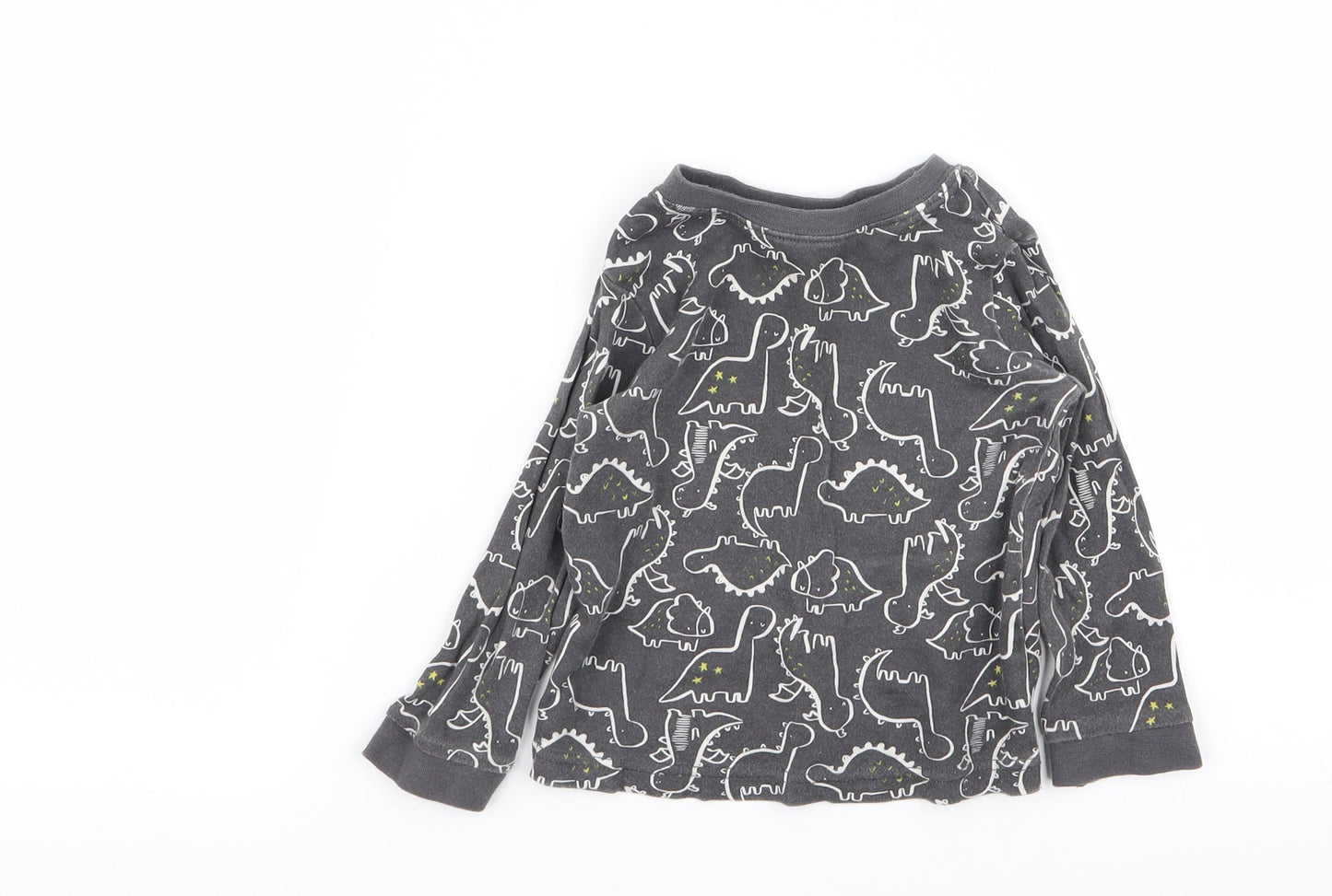 Asda George Boys Grey Geometric  Babydoll Pyjama Top Size 12-18 Months