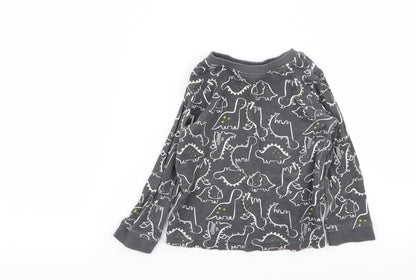 Asda George Boys Grey Geometric  Babydoll Pyjama Top Size 12-18 Months