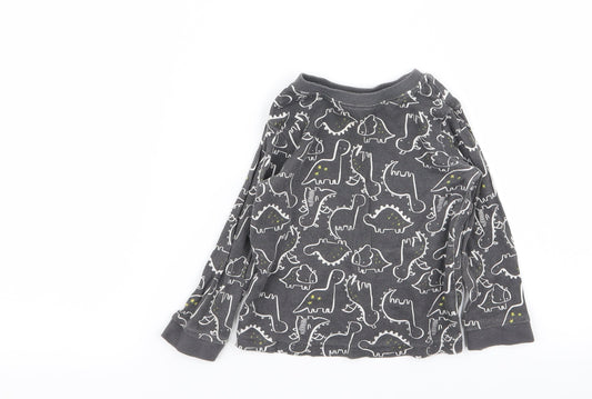 Asda George Boys Grey Geometric  Babydoll Pyjama Top Size 12-18 Months