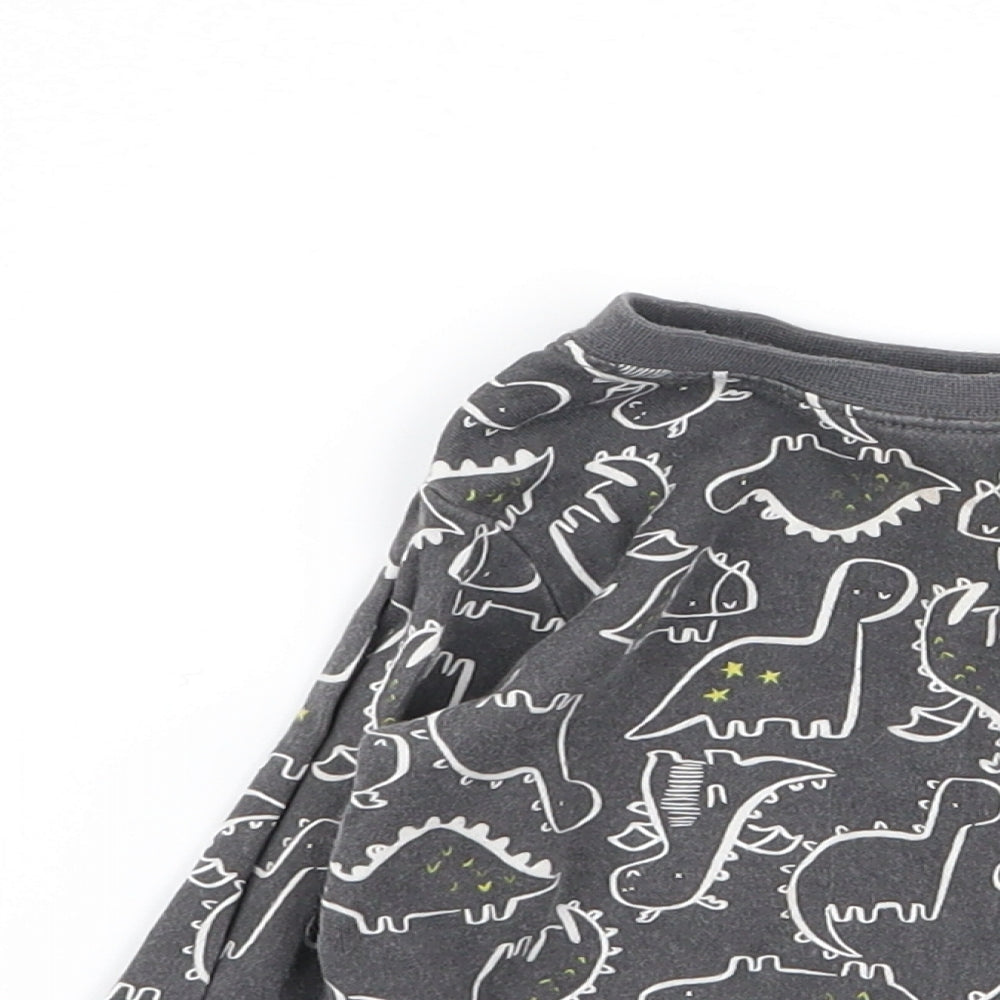 Asda George Boys Grey Geometric  Babydoll Pyjama Top Size 12-18 Months