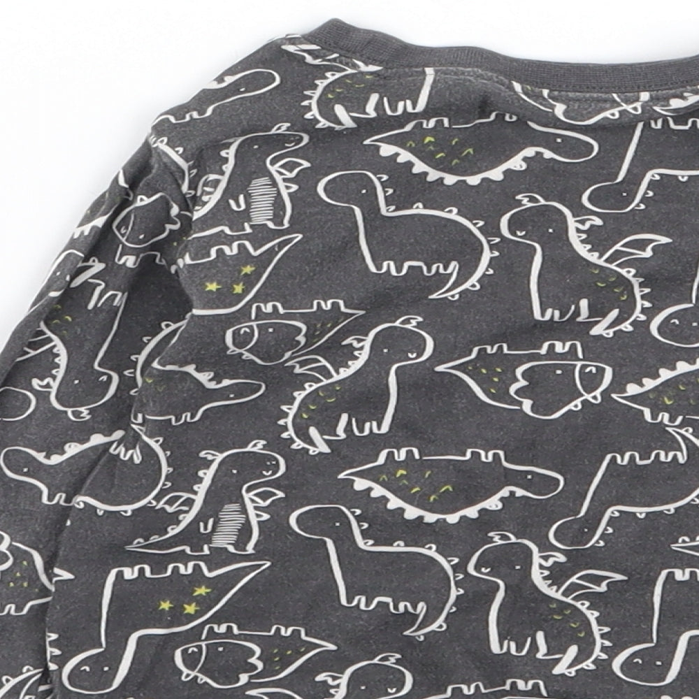 Asda George Boys Grey Geometric  Babydoll Pyjama Top Size 12-18 Months