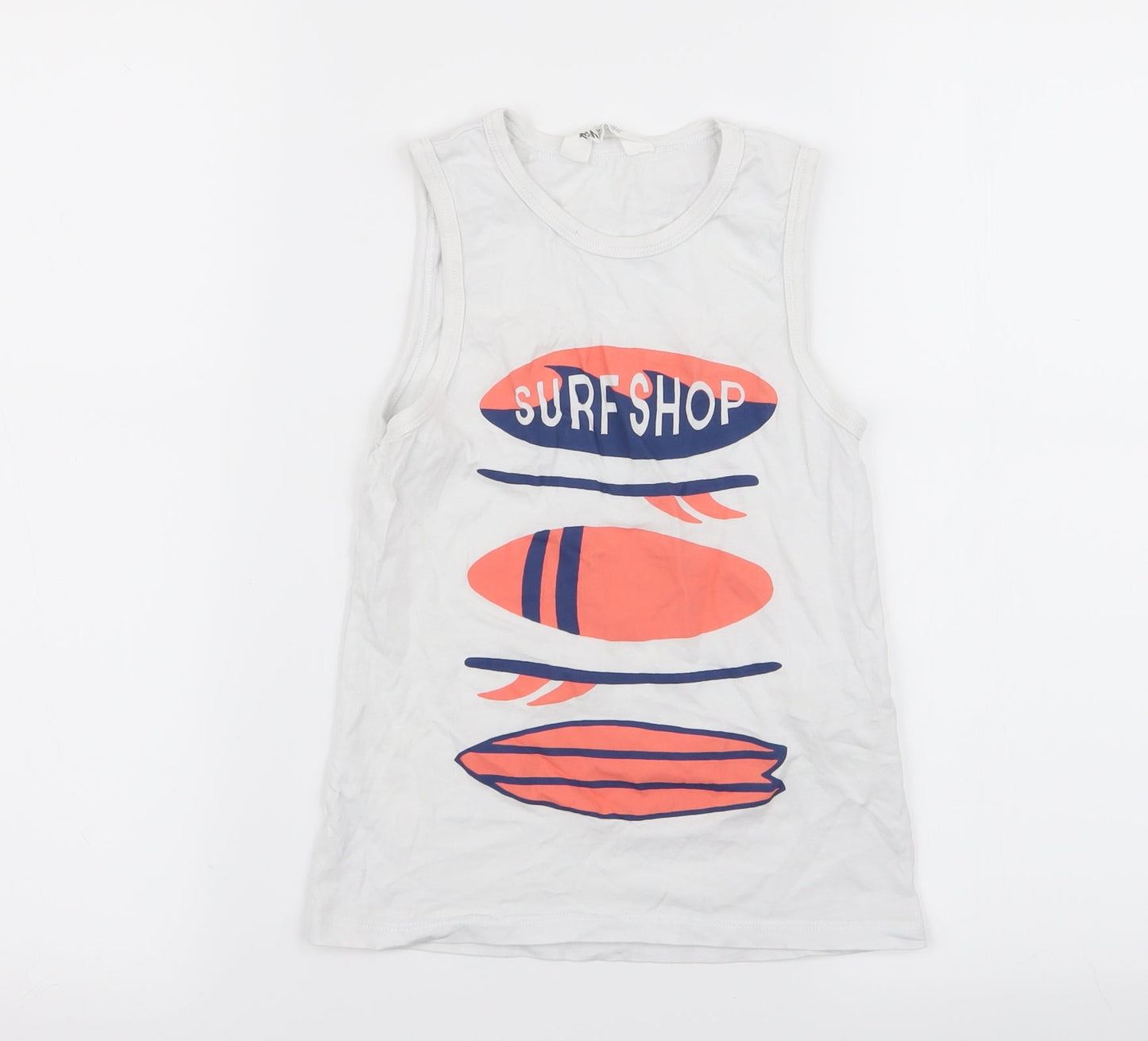 H&M Boys White   Basic Tank Size 7-8 Years