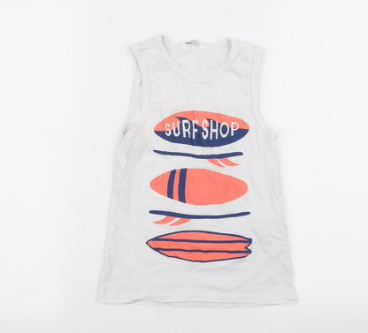 H&M Boys White   Basic Tank Size 7-8 Years