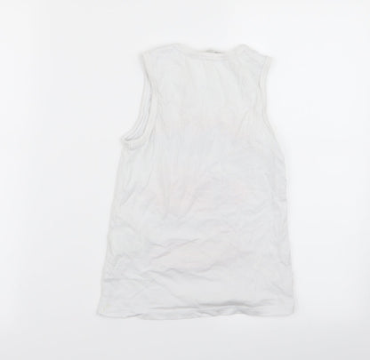 H&M Boys White   Basic Tank Size 7-8 Years